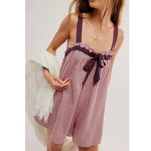 Free People Back to Love Romper Woodrose Combo sz XL